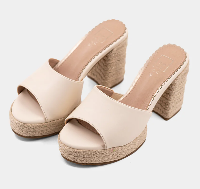 Elvira Platform Bone Heel