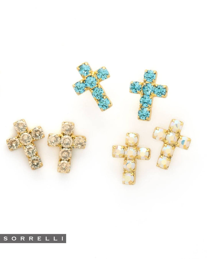 Sorrelli Carly Cross Stud Earrings