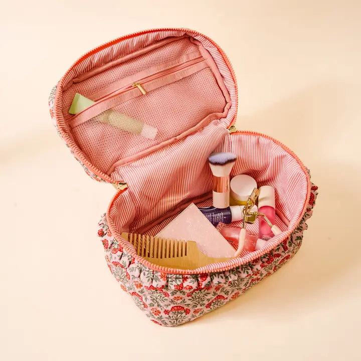 Glam & Go Quilted Cosmetic Bag-Everbloom Dusty Rose