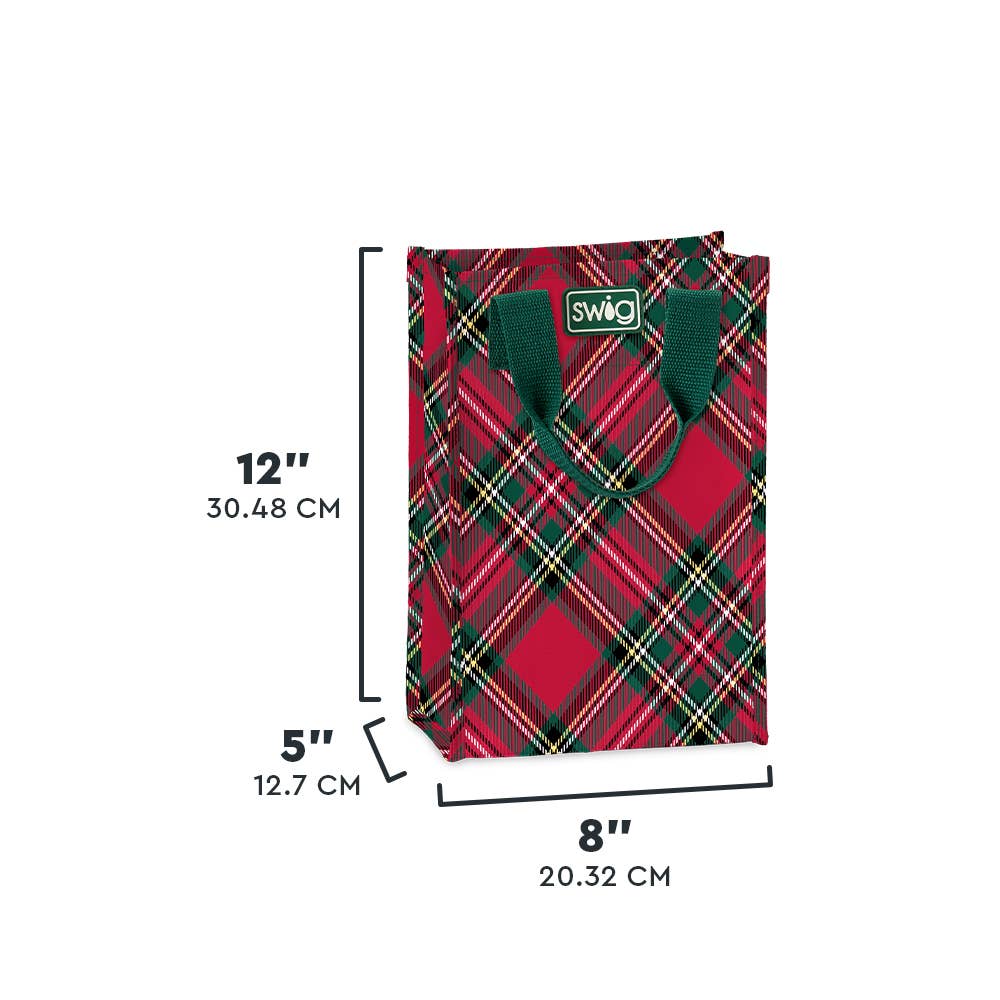Christmas Plaid Reusable Gift Bag (Tall)