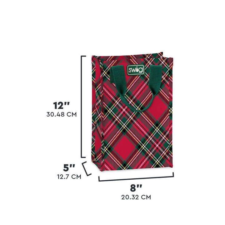 Christmas Plaid Reusable Gift Bag (Tall)