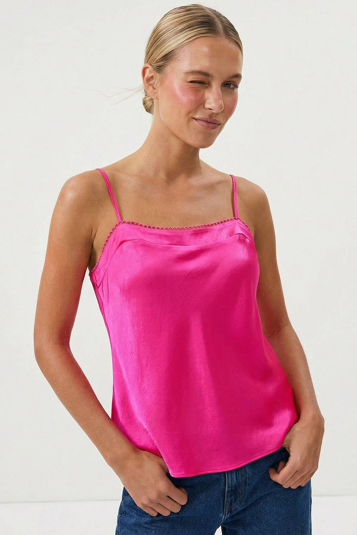 Scallop Trim Satin Cami