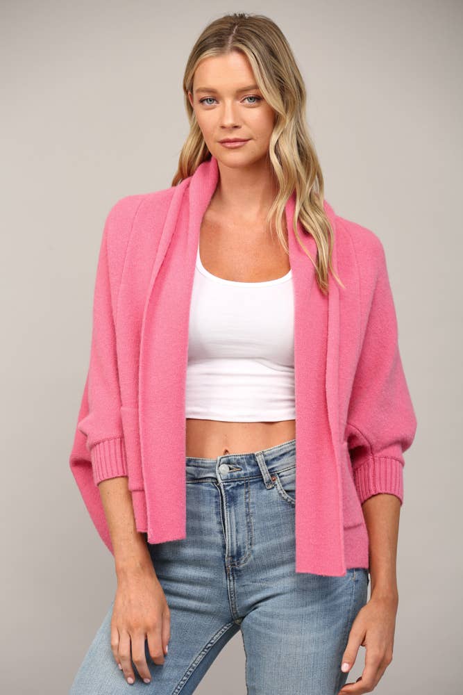 Shawl Collar Open Cardigan