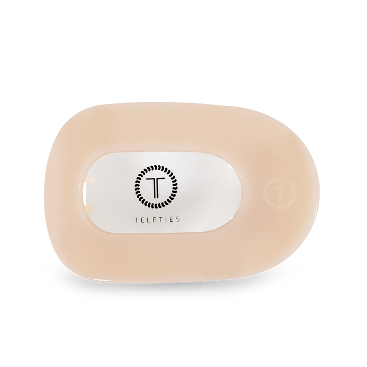 TELETIES - Round Flat Hair Clip | Large | Almond Beige