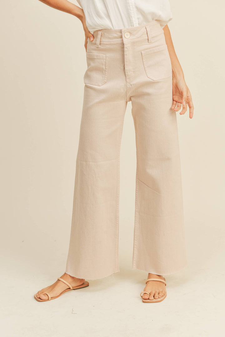 Straight Wide Leg Pants With Front Pocket