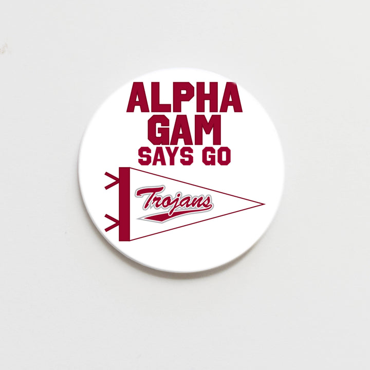 Good Vibez Collegiate - Troy University Alpha Gamma Delta Game Day Button