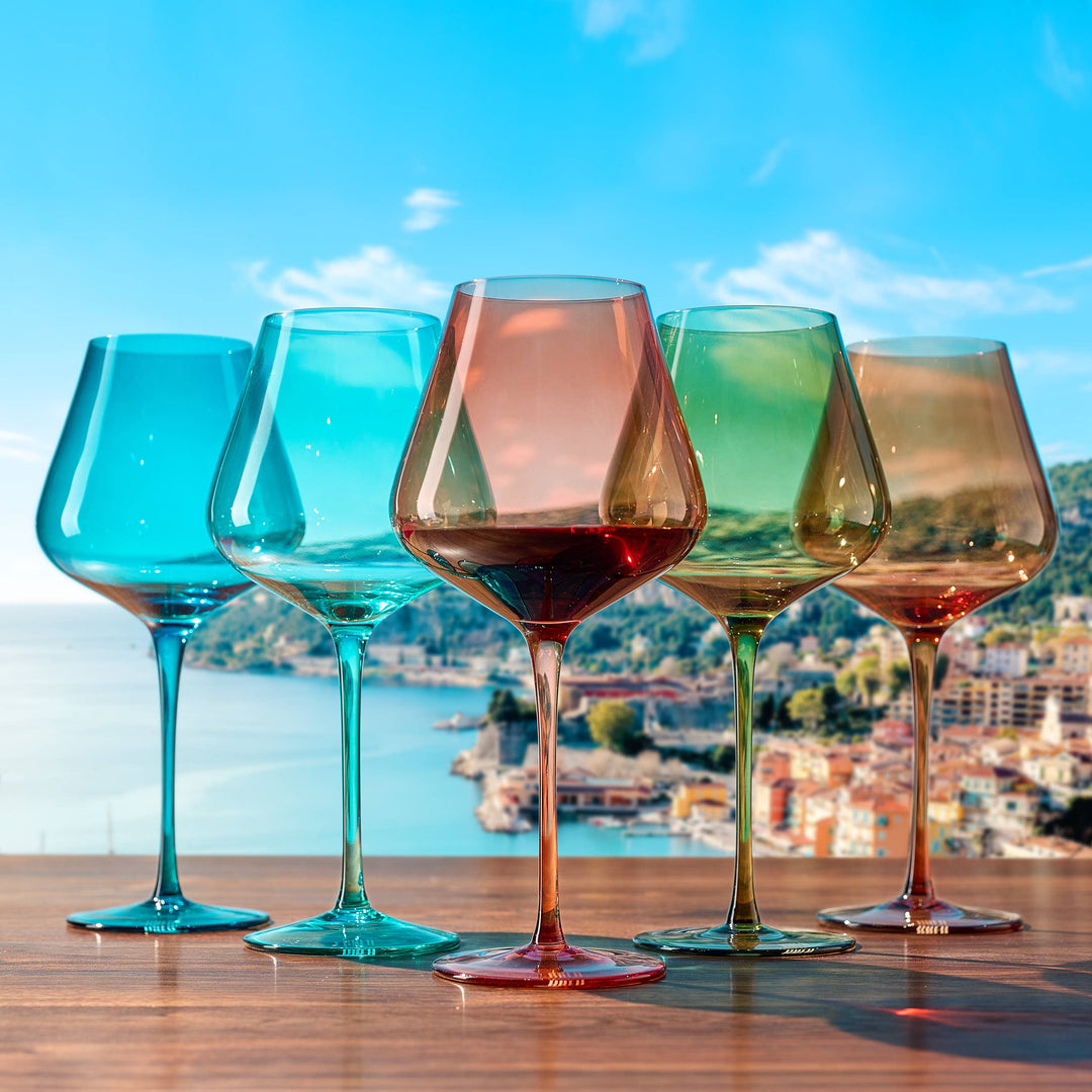 Colors of the French Riviera, Wine Glasses | 5 Set