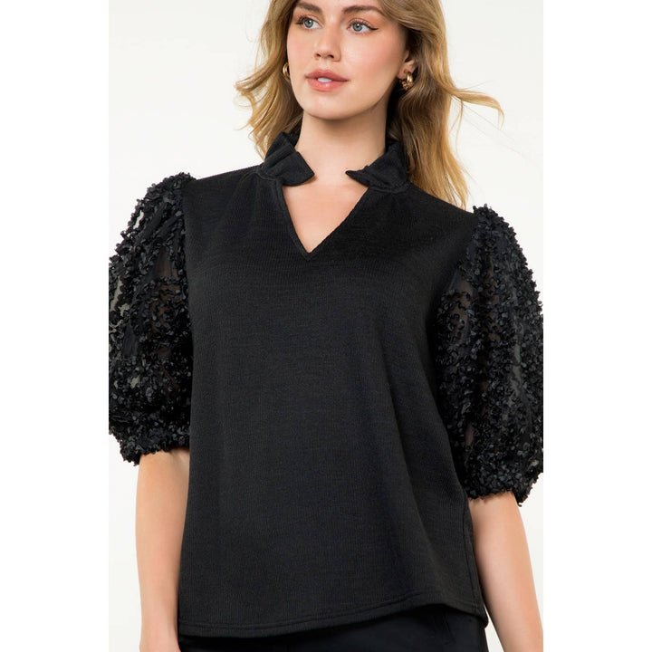 Textured Puff Sleeve Top