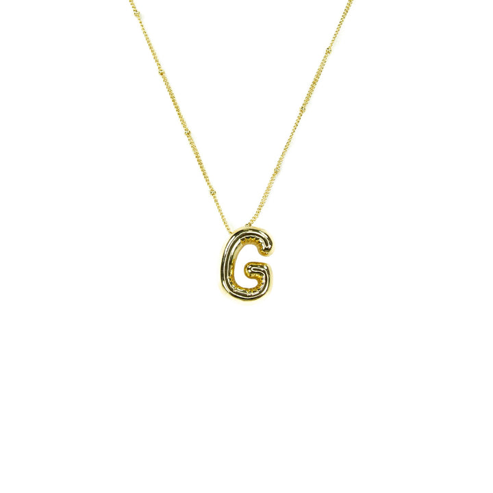 Initial Balloon Bubble Gold Necklace