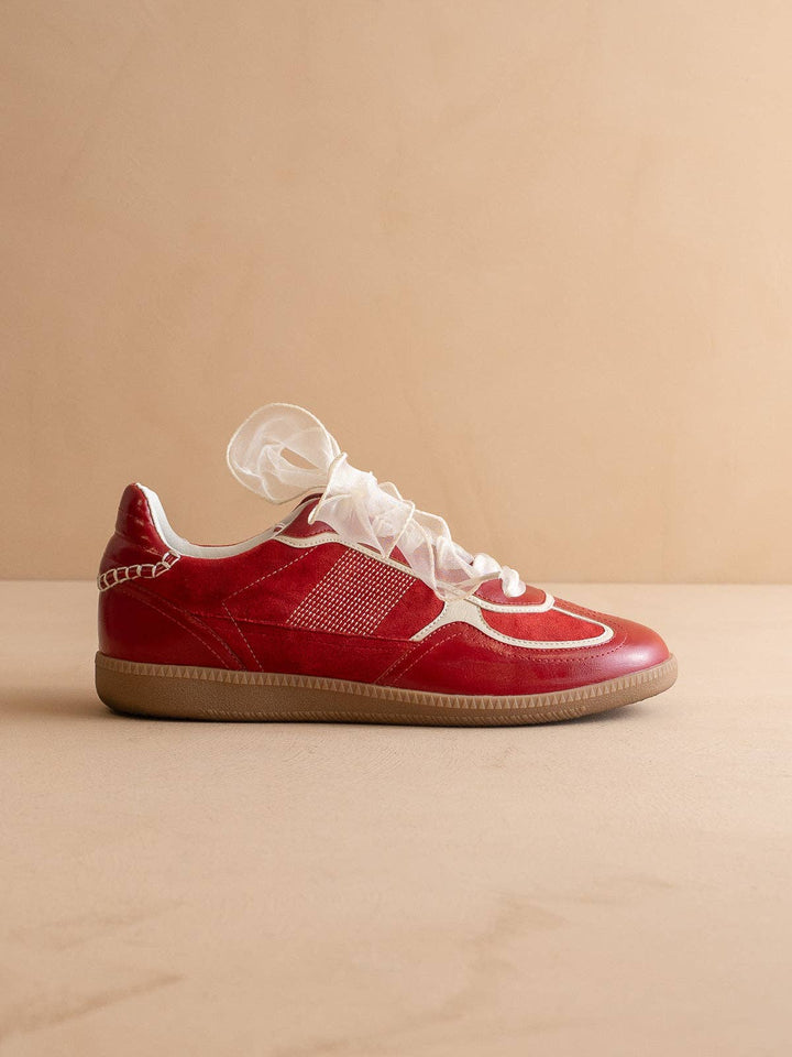 The Dalia | Cherry Lace Up Sneaker