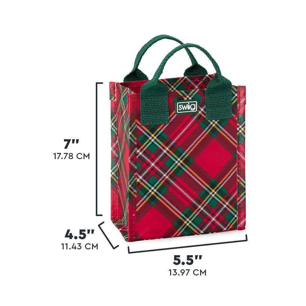 Christmas Plaid Reusable Gift Bag (Mini)