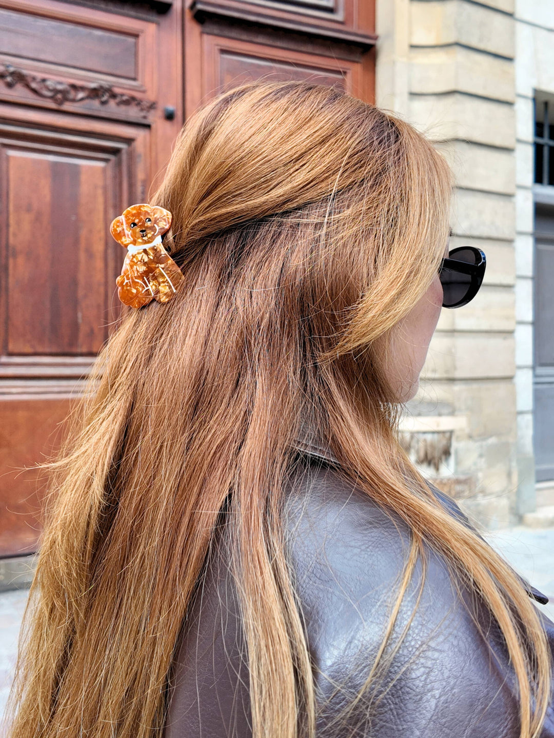 Hand-painted Doodle Puppy Claw Hair Clip | Eco-Friendly