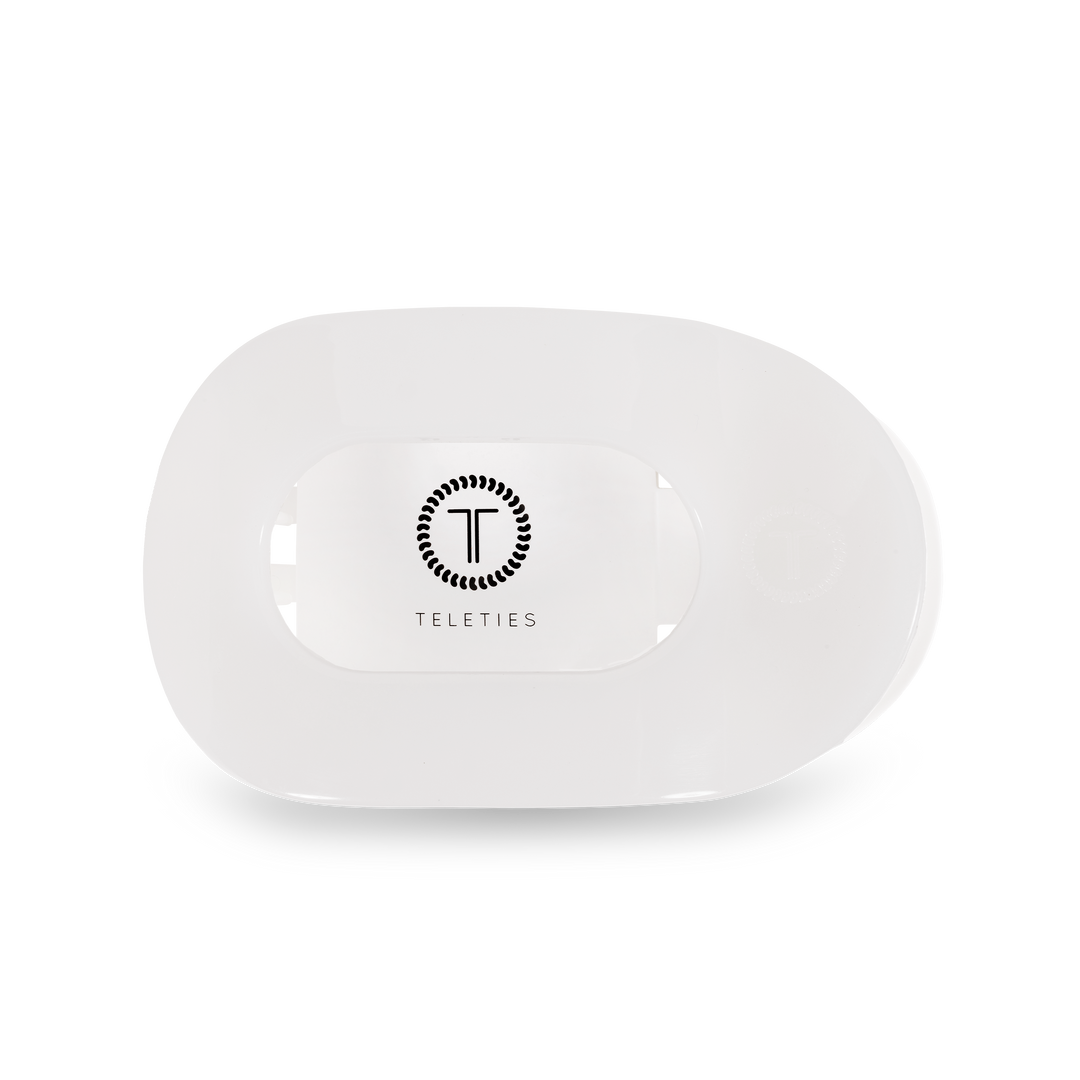 TELETIES - Round Flat Hair Clip | Medium | Coconut White