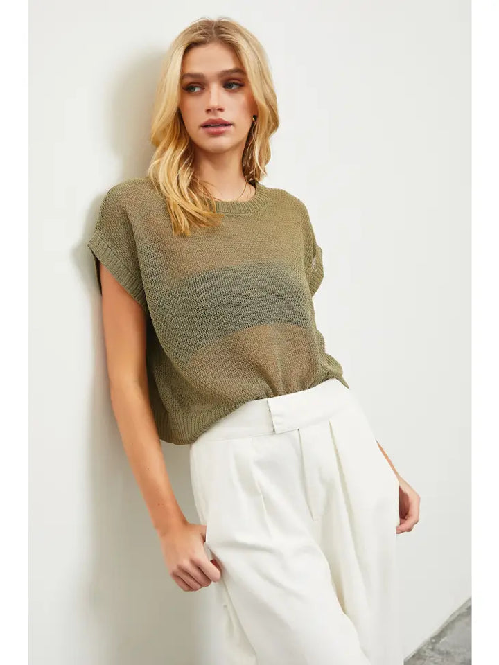 Sleeveless Sweater Top