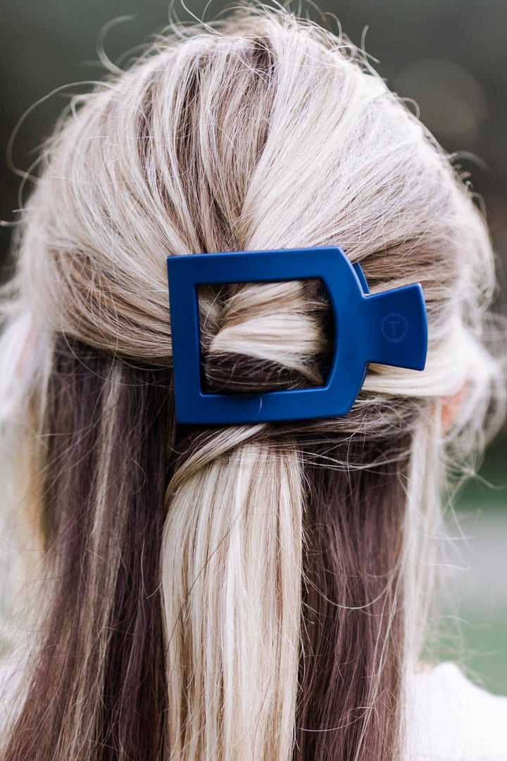 TELETIES - Square Flat Hair Clip | Med. | Midnight Rain