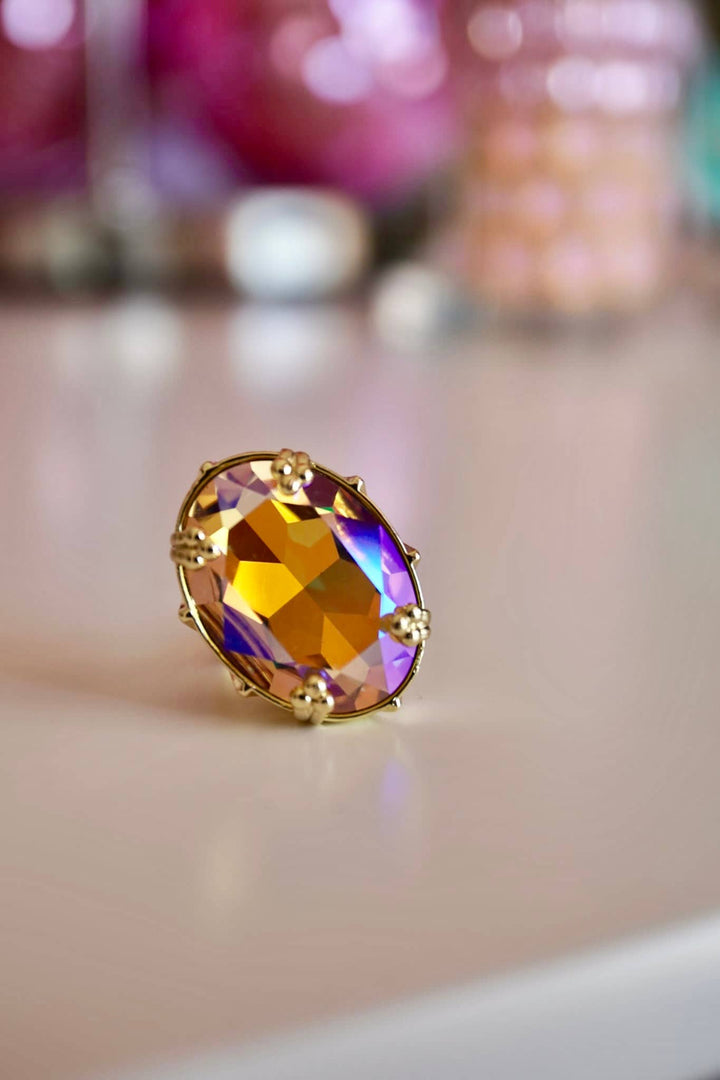 First Lady Adjustable Statement Ring in Golden Mirage