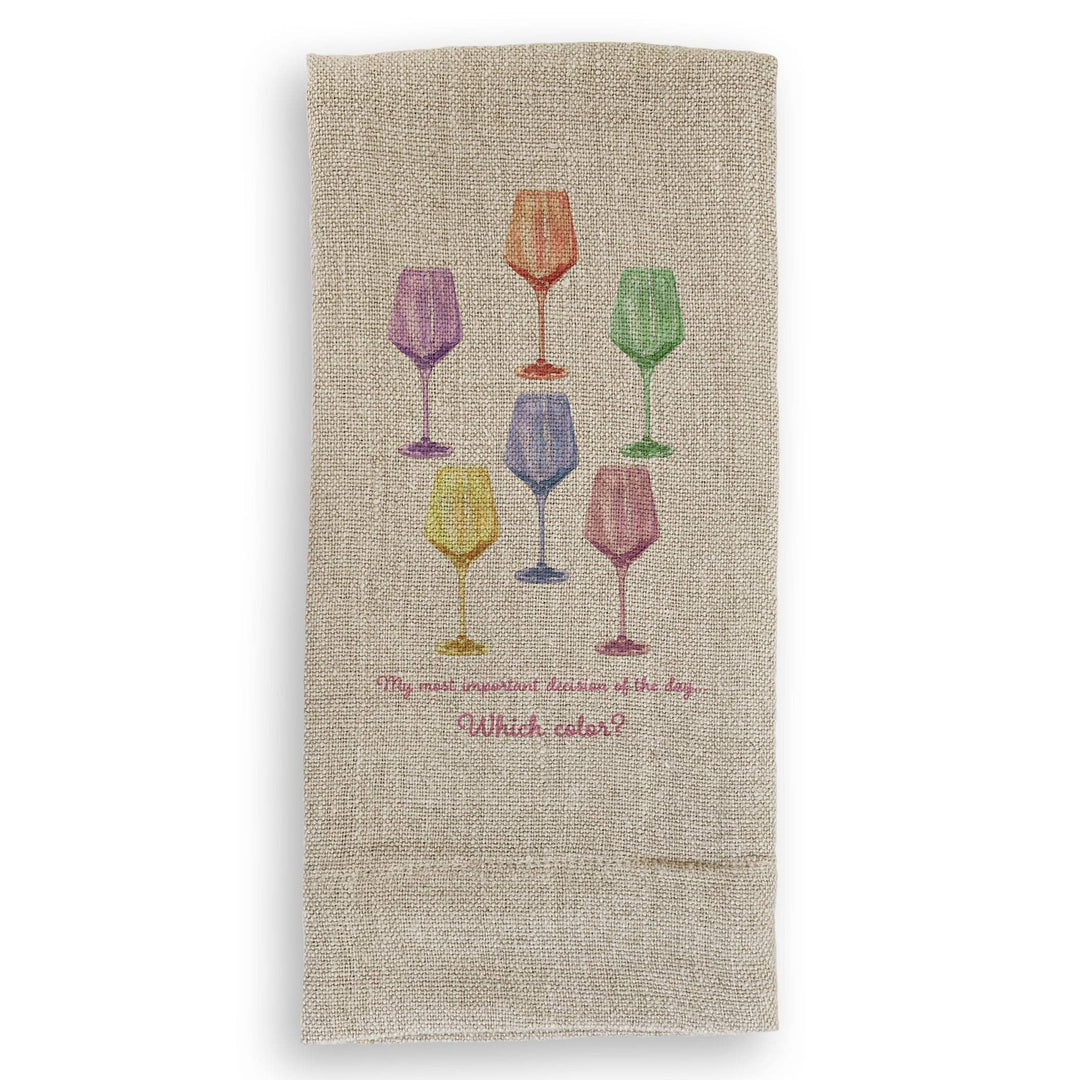 Colorful Wine Glasses Dishtowel