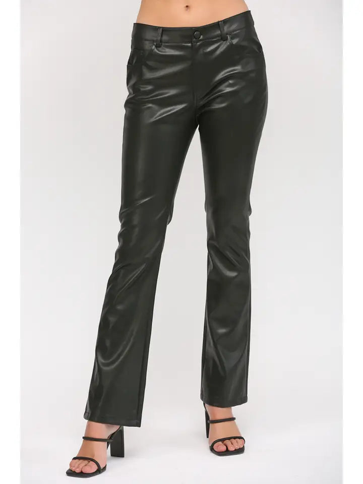 Faux Leather Flare Pants