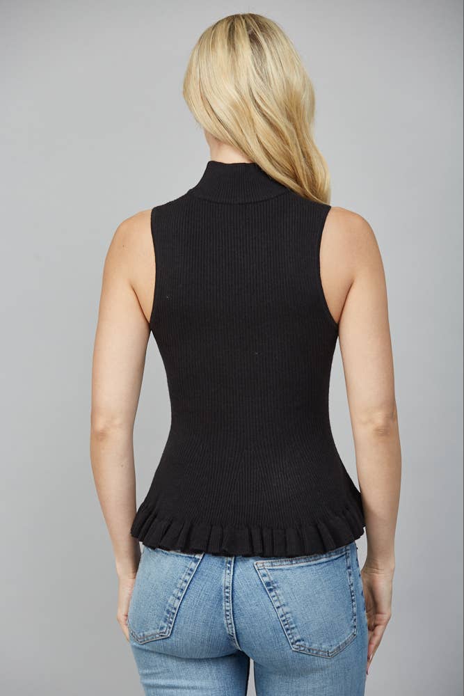 Mock Neck Peplum Sweater