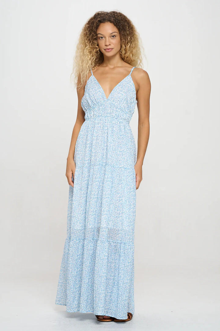 Santorini Sky Petals Maxi Dress