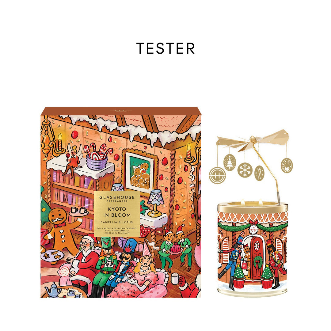 STOCK TESTER 13.4 oz. Candle with Spinning Carouse