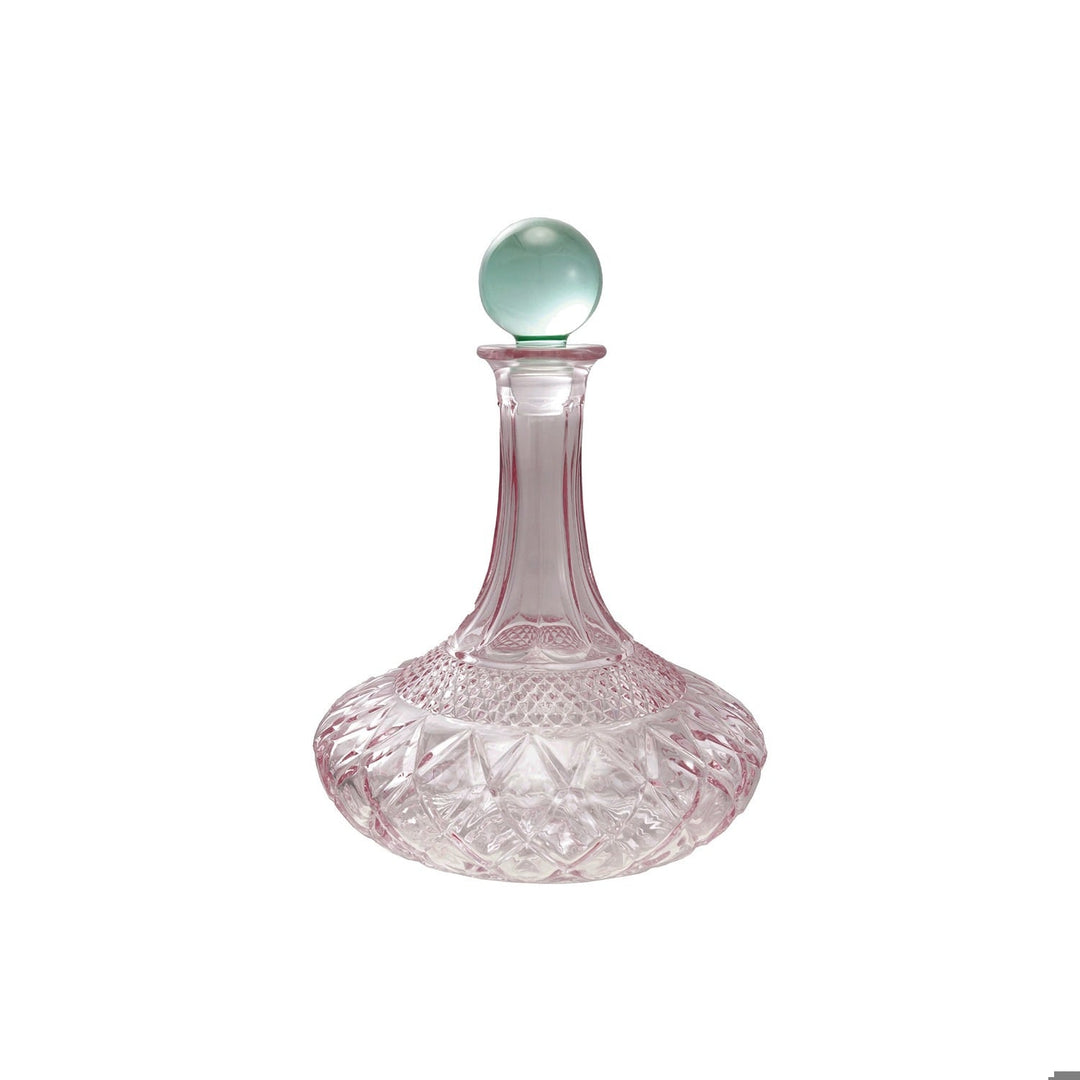 1-1/2 Quart Cut Glass Decanter W Glass