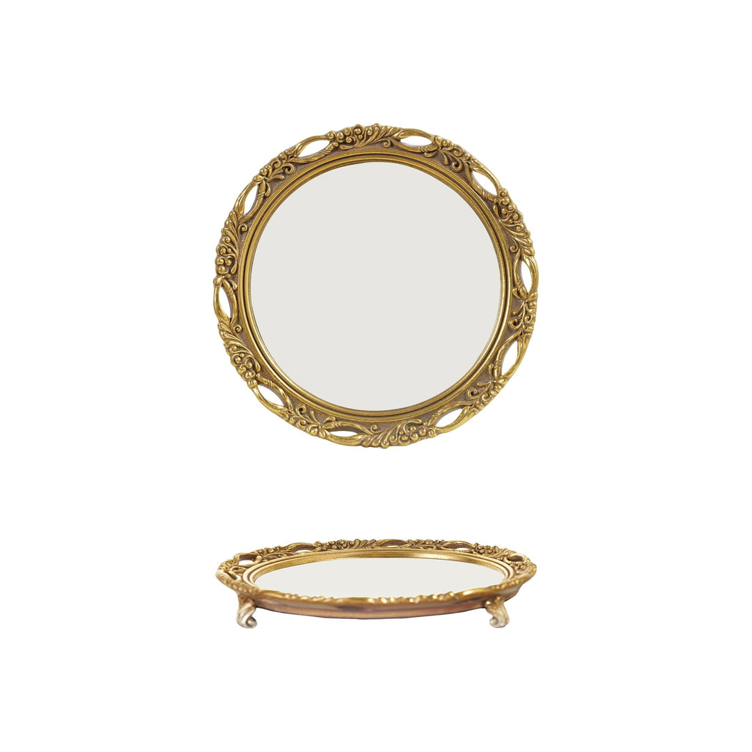 Resin Mirrored Footed Tray