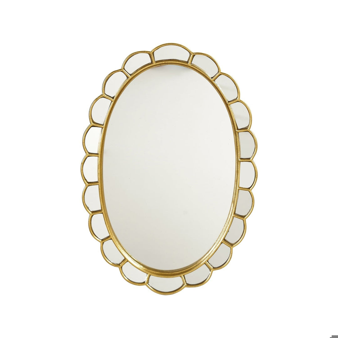Resin Scalloped Wall Mirror, Gold Finish