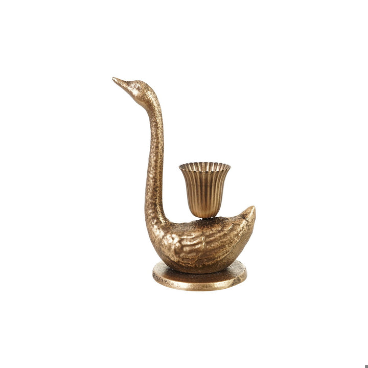 Cast Iron Swan Shaped Taper Holder