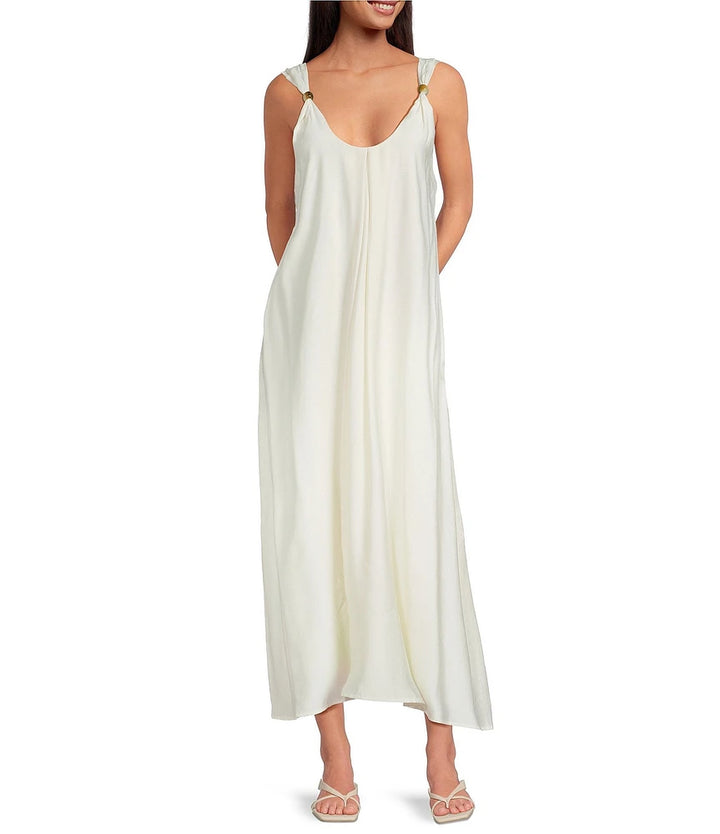 Sutton V-Neck Sleeveless Beaded Strap Maxi Dress