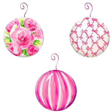Pink Fanciful Ball Ornaments