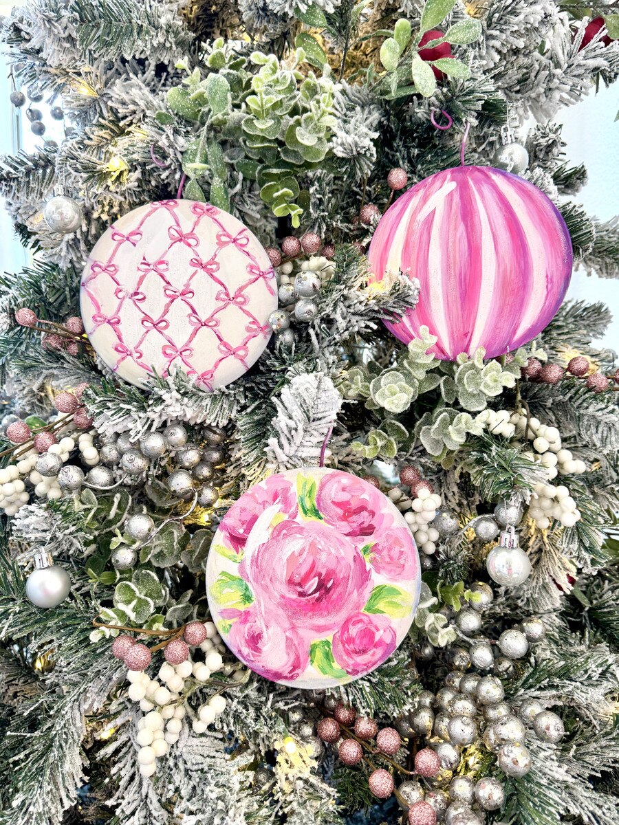 Pink Fanciful Ball Ornaments