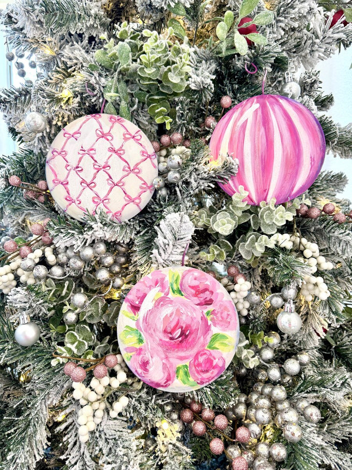 Pink Fanciful Ball Ornaments