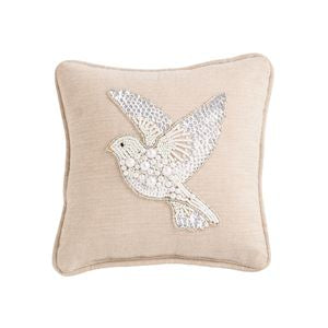 Turtle Dove Mini Beaded Pillow