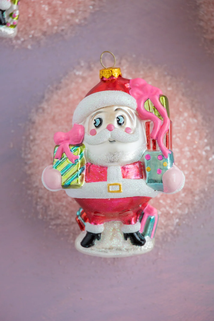 Baby Papa Noel Ornament, 4 Assorted, Glass