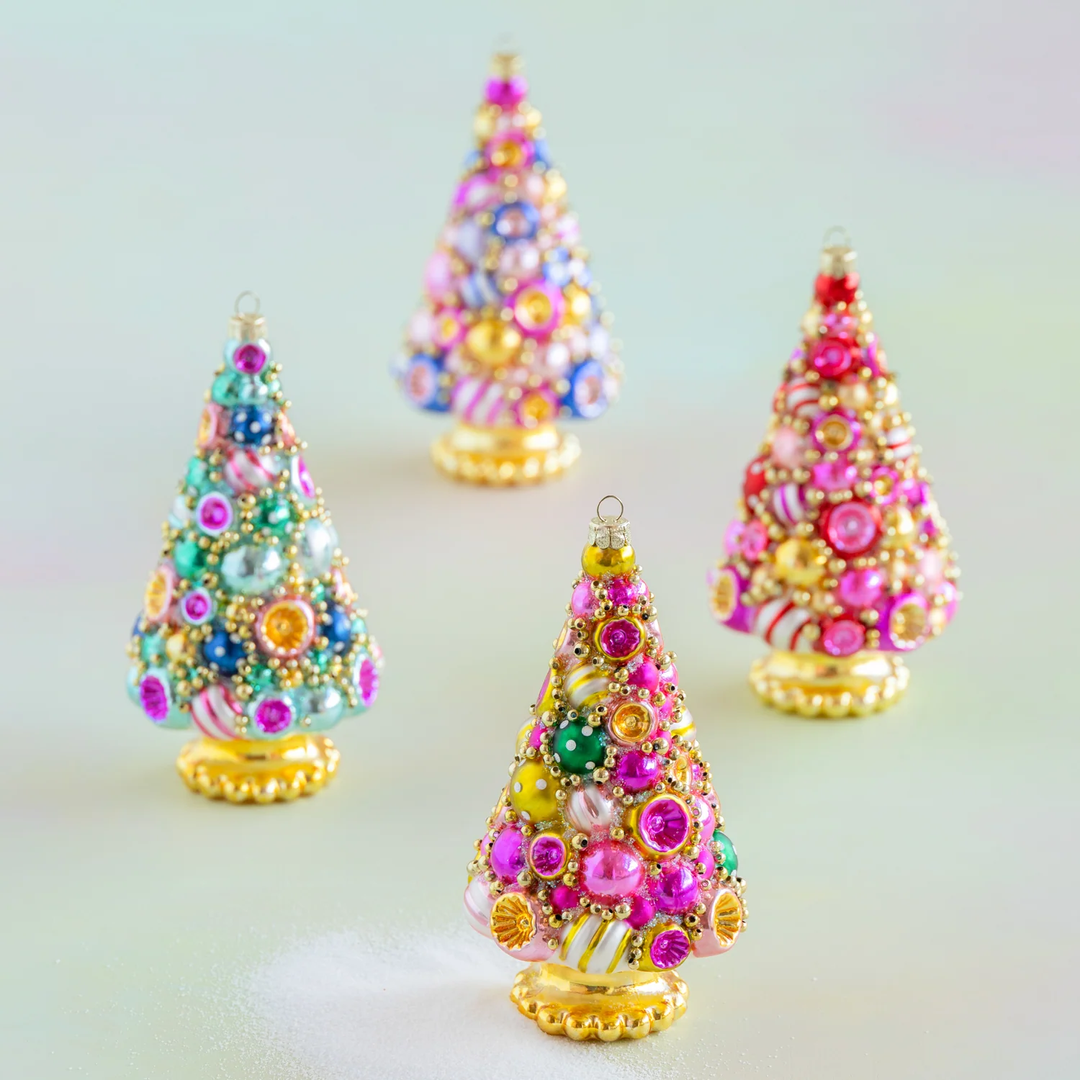Golden Grandeur Tree Ornament, 4 Assorted, Glass