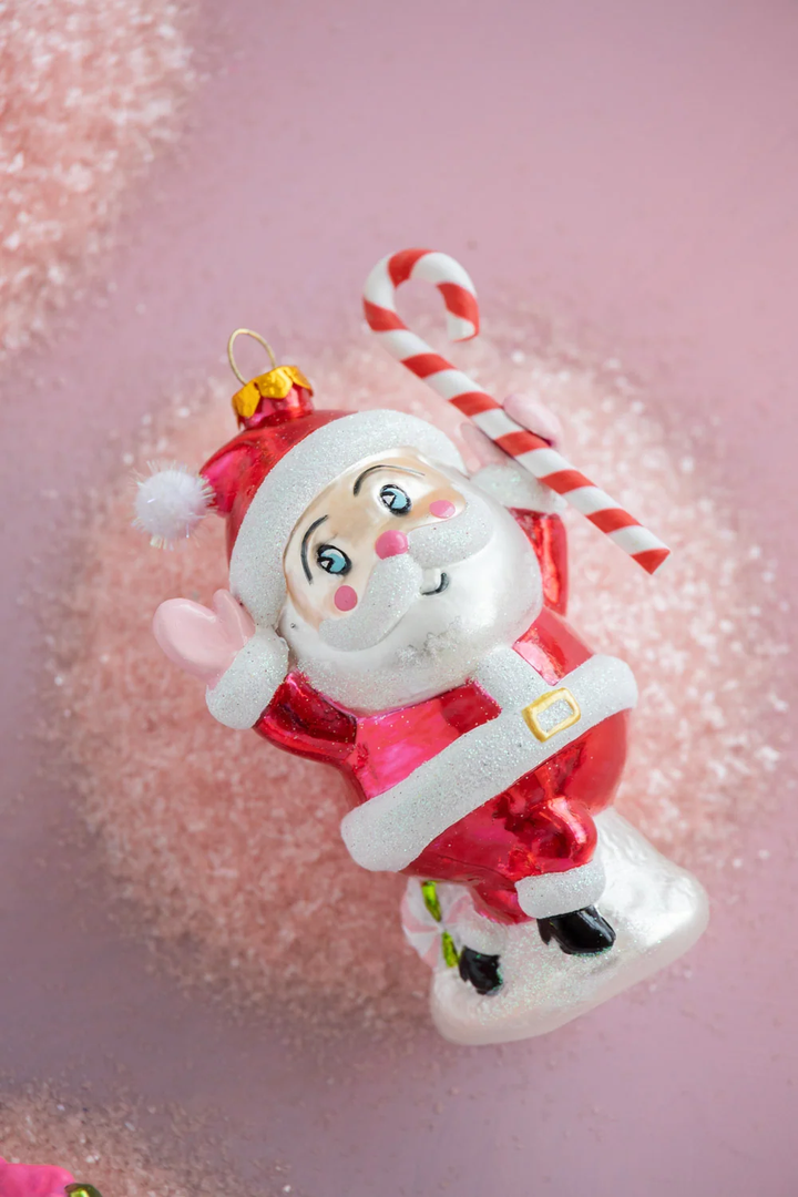 Baby Papa Noel Ornament, 4 Assorted, Glass