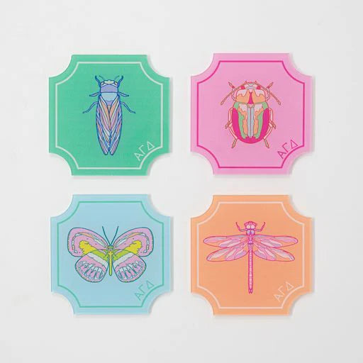 alpha gam flutter acrylic coasters