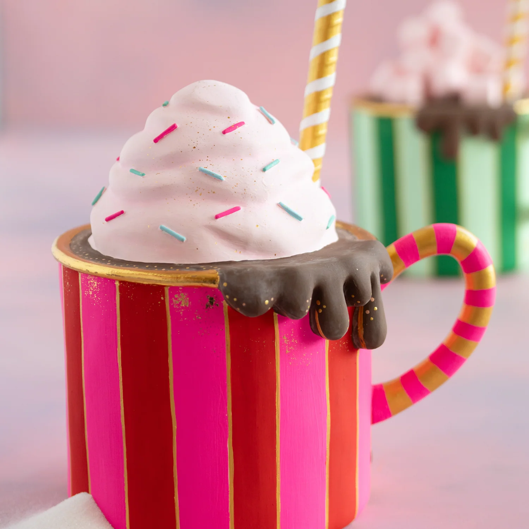 Hot Chocolate Display, 2 Assorted, Fiber Pulp, 10 in