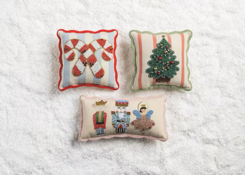 Icons Mini Nutcracker  Beaded Pillow