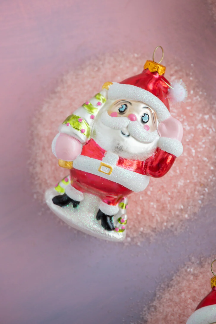 Baby Papa Noel Ornament, 4 Assorted, Glass