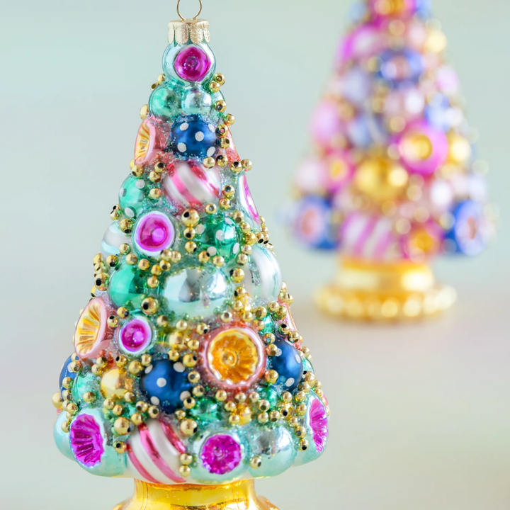 Golden Grandeur Tree Ornament, 4 Assorted, Glass