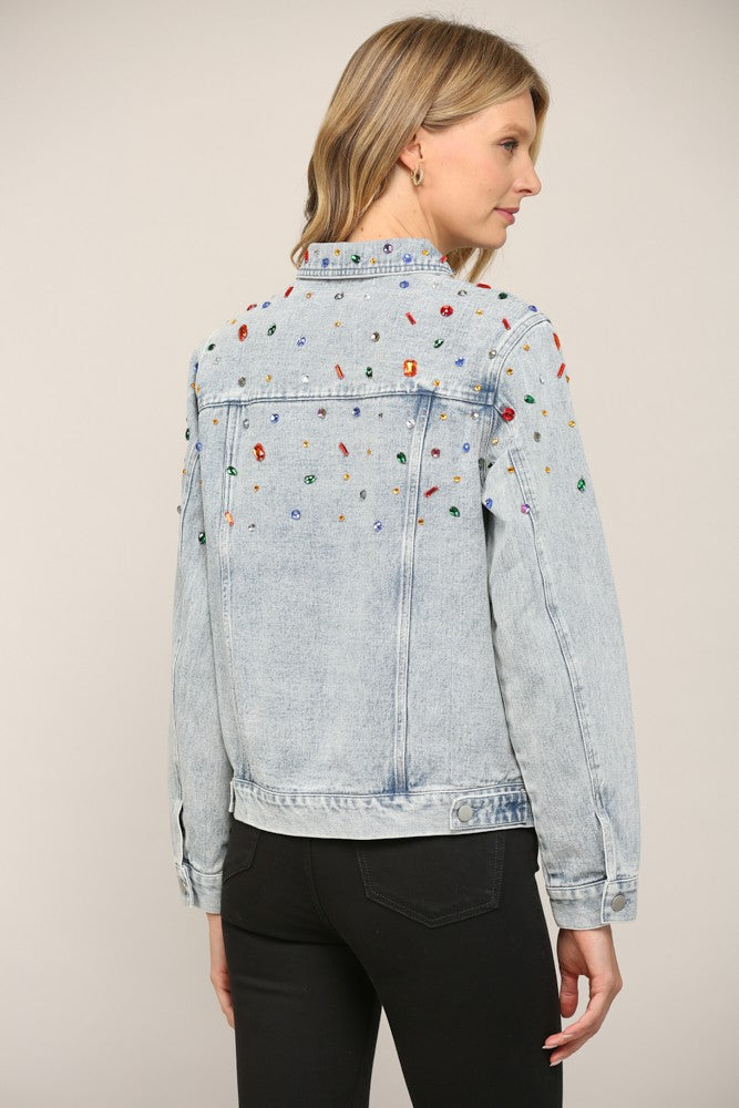 Jewel Embellished Jean Jacket