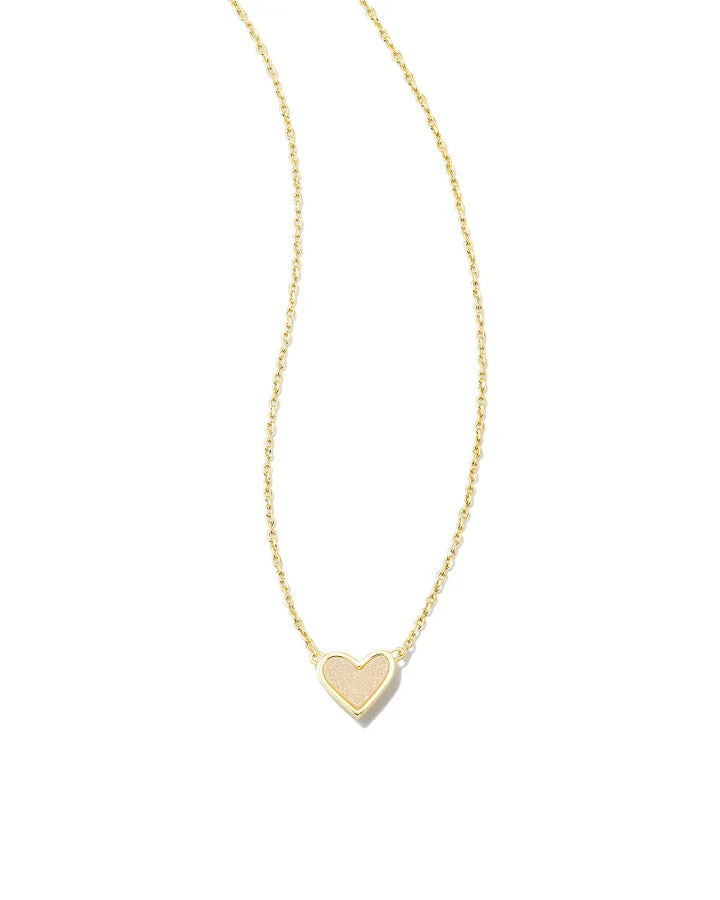 Framed Ari Heart Gold Short Pendant Necklace