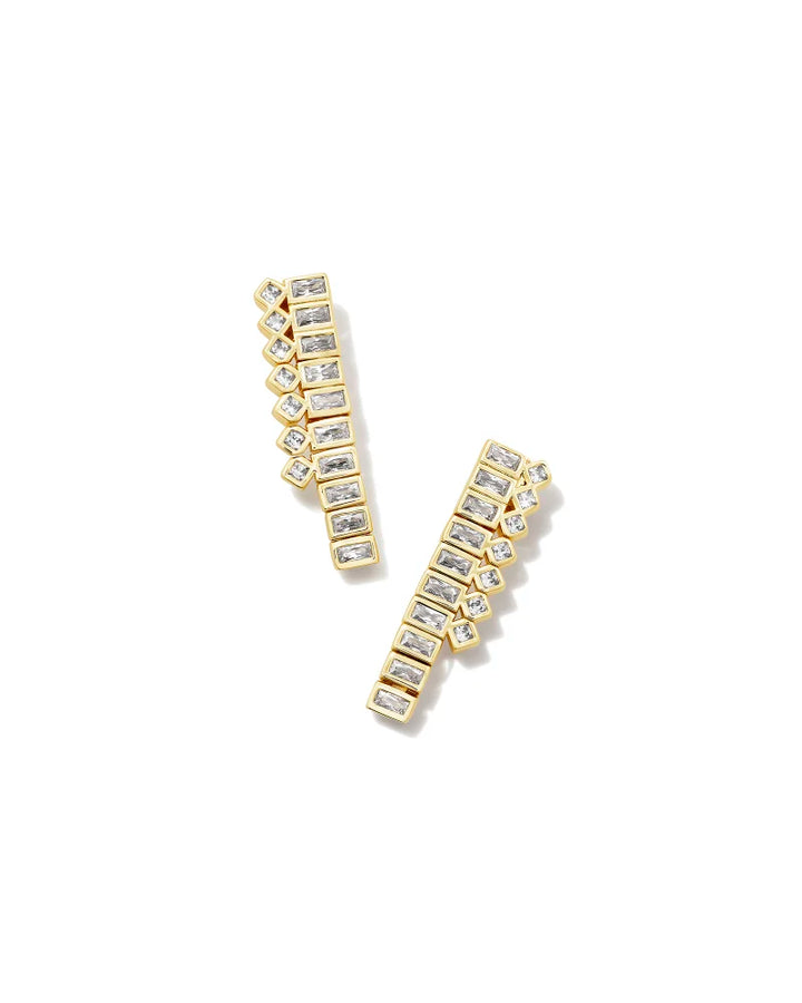 Gracie Silver Tennis Linear Earrings