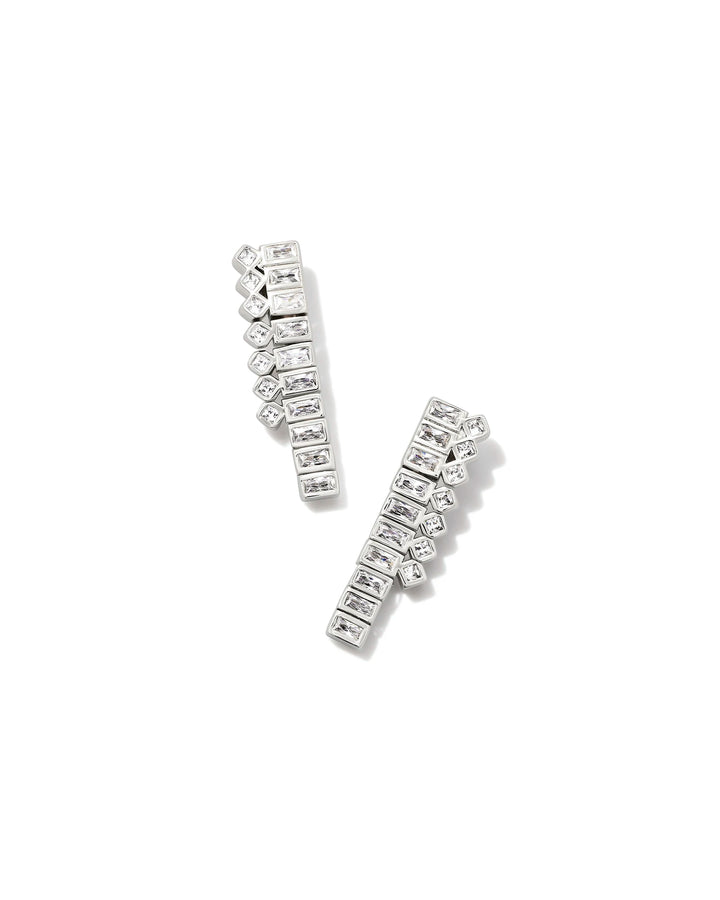 Gracie Silver Tennis Linear Earrings