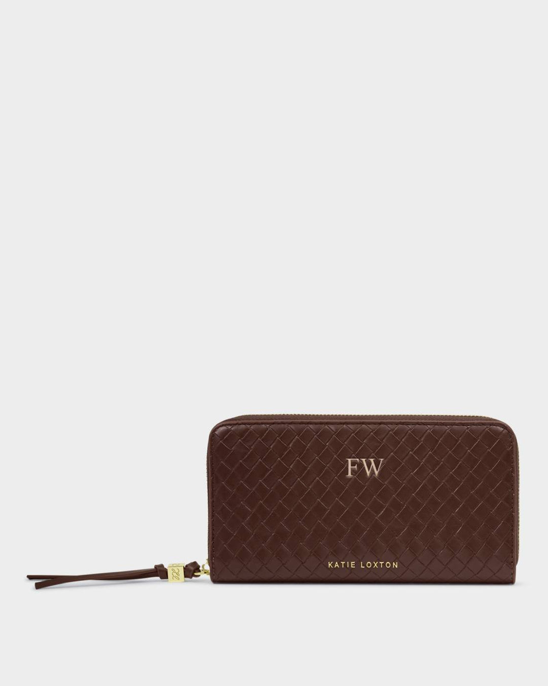 NOVA LARGE WOVEN TEXTURE WALLET | CHOCOLATE |