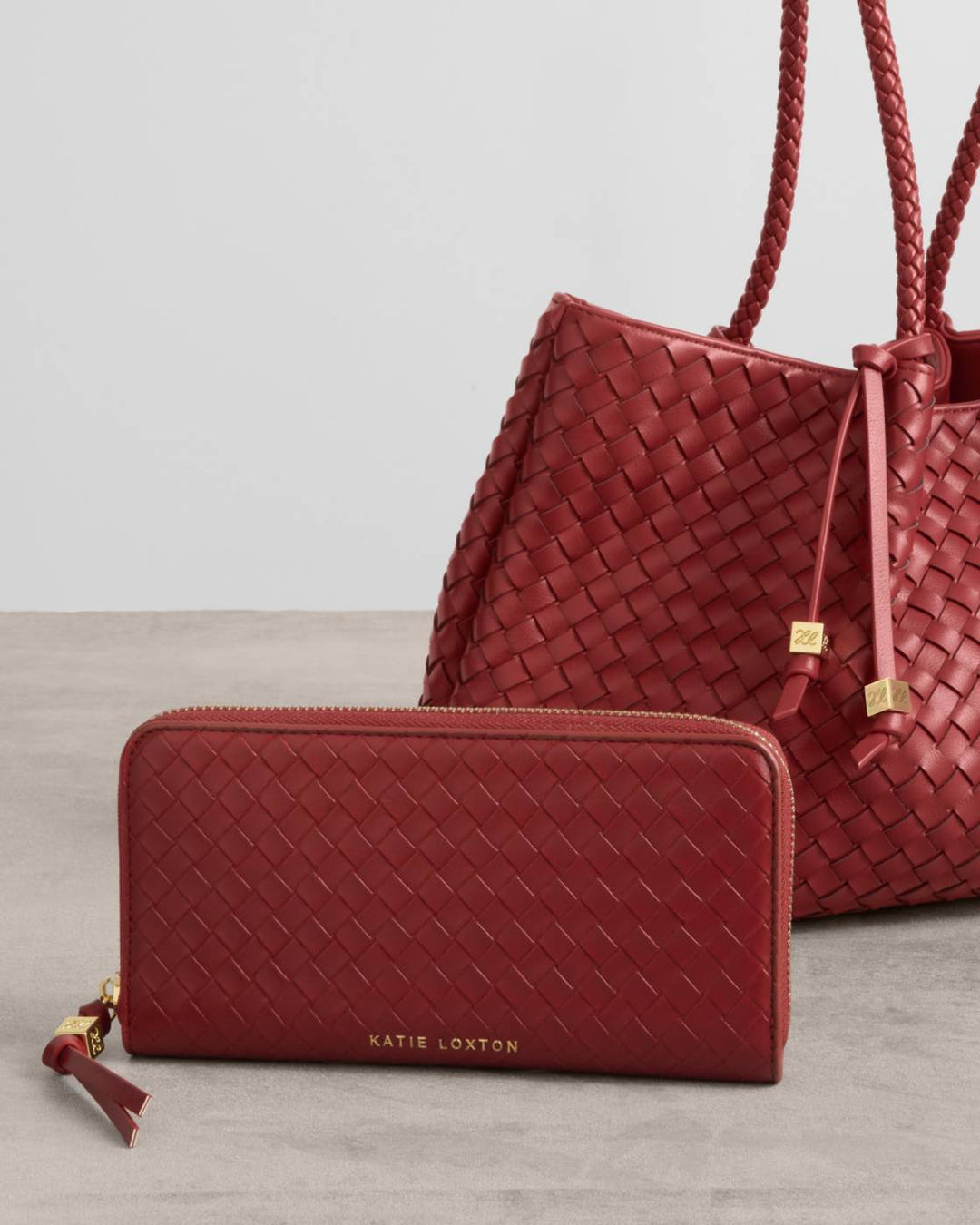 NOVA LARGE WOVEN TEXTURE WALLET | CRIMSON |