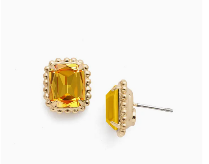 Octavia Scalloped Bright Gold-tone Stud Earring