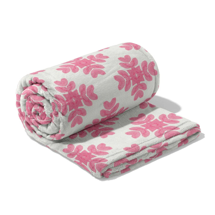 Laura Park Designs Brushstrokes Pink Fleece Blanket